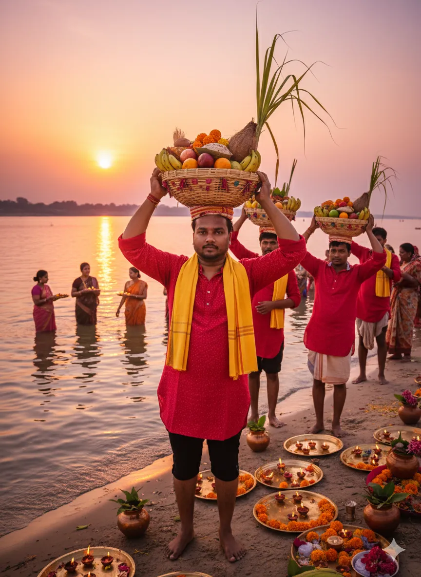 Chhath Puja AI Image Editing with Basket